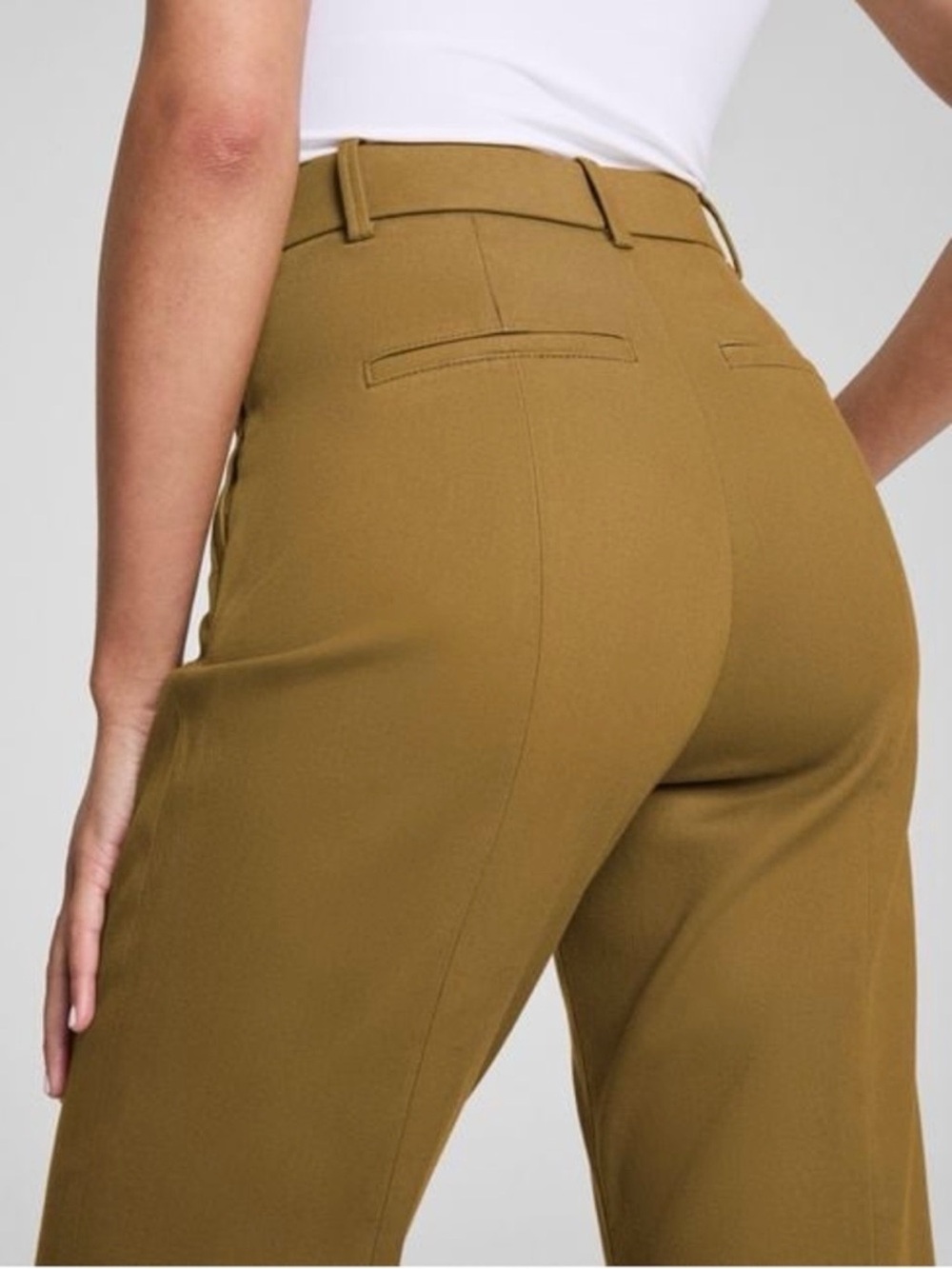 SPANX supersmooth® Stretch Twill Straight Pant in Flax Women's Size Large - Picture 4 of 14